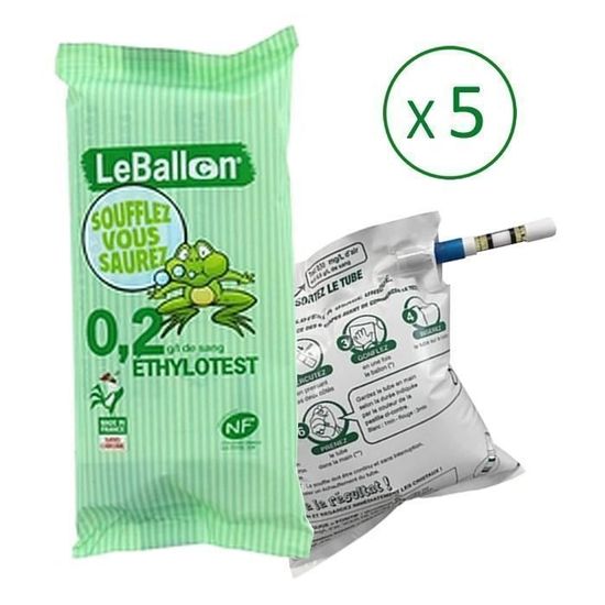 Lot De 50 Ethylotests à Usage Unique NF X 20702 - 0.2g/L - Sans Chrome - Valide Jusqu'à 07/2026