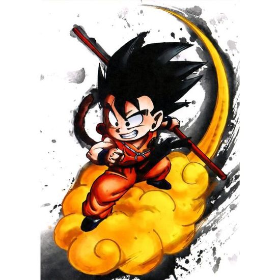 Poster Affiche Goku Nuage Magique Kinto Dragon Ball Z Manga(30x42cmB)