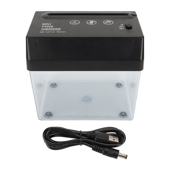 Déchiqueteuse à Papier Portable Mini USB - Déchiquetage 4 Mm - Alimentation USB - Pour Bureau, Maison, Avocats