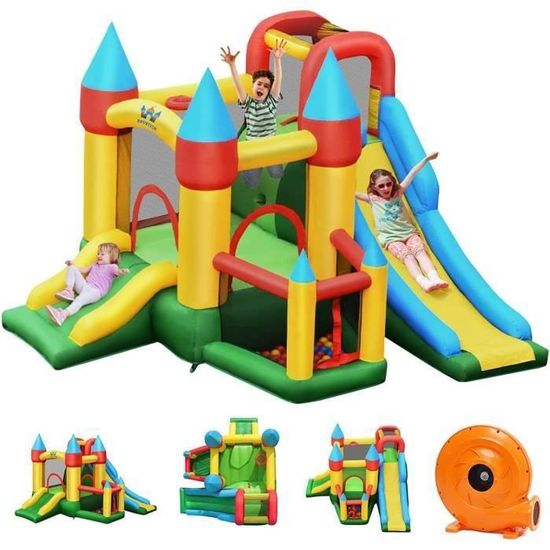 Château gonflable pour enfants en tissu Oxford durable, idéal pour Château gonflable pour enfants en tissu Oxford durable, idéal pour