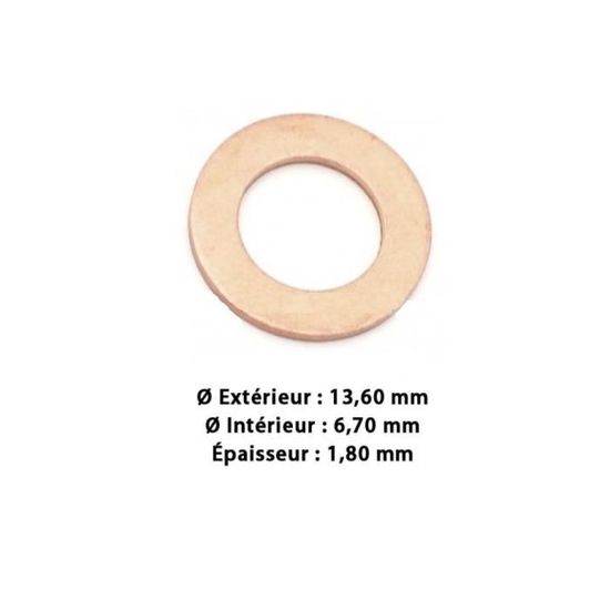 Joints D'injecteur En Cuivre - Lot De 10 - Diamètre 7,8 Mm Intérieur / 14,9 Mm Extérieur