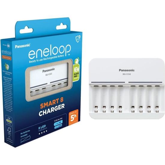 Chargeur 8 Accus AA/AAA - Écran LCD - Fonction Refresh - Minuteur Sécurité - 500/250mA