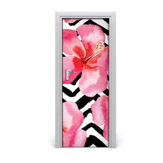 Autocollant Porte 3D Feuille Bananier - 73x205 Cm, Vinyle, Amovible, Décoration Murale Bohème - 4