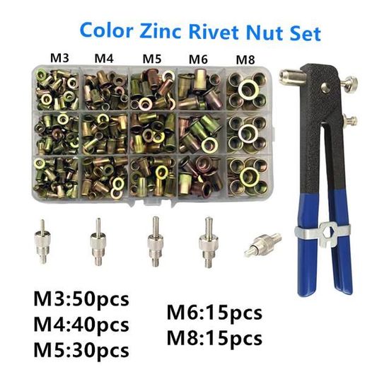 Lot De 100 écrous à River M5 (5mm) En Fer Zingué - BRT Fasteners