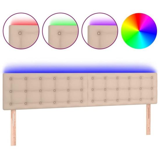 Tête de lit à LED Crème 180x5x78-88 cm Tissu - QQMORA - XAK15165