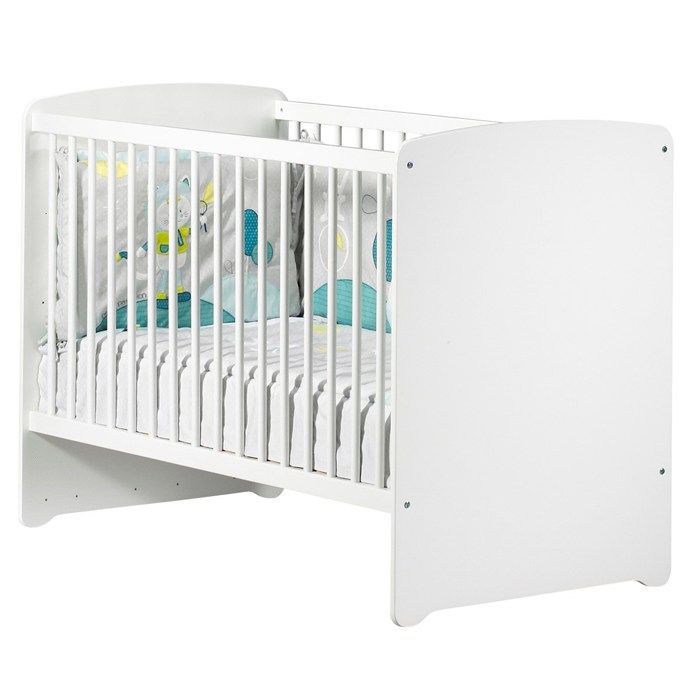 BABY PRICE Lit bébé 120x60 - 3 positions - Blanc - New Basic