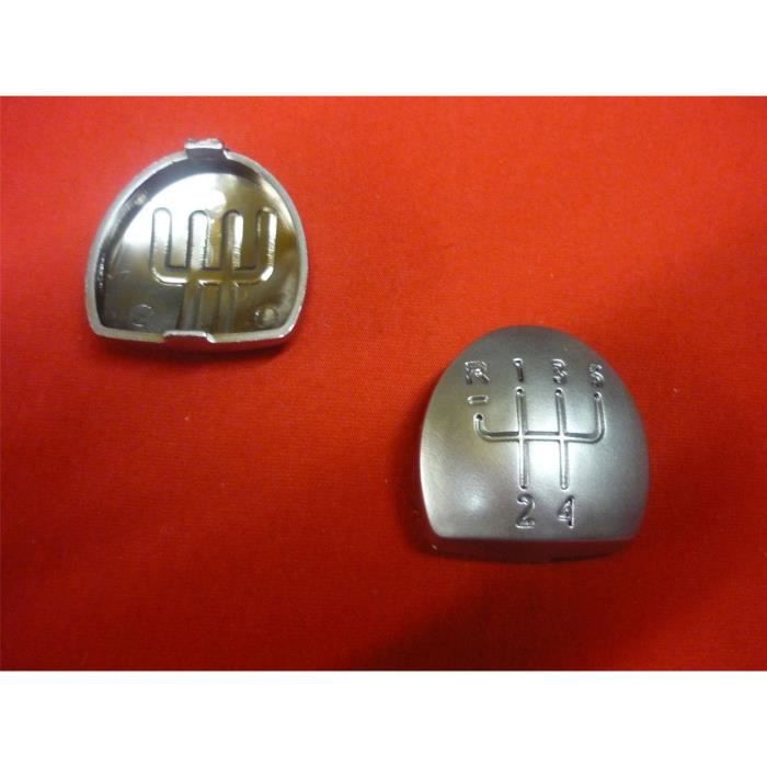 Pastille badge de levier de pommeau de 5 vitesses Argent Chrome RENAULT CLIO - MEGANE - KANGOO - SCENIC - LAGUNA - MODUS - TWINGO