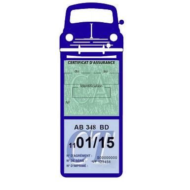 Méga double porte vignette assurance Renault 4CV sticker adhésif couleur Bleu foncé