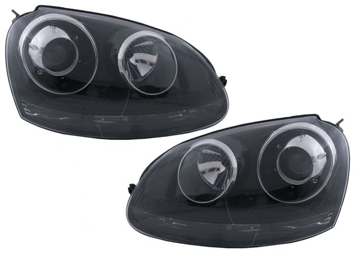 Phares pour VW Jetta Golf 5 V 03-07 GTI R32 Design Version Noir Xenon Look