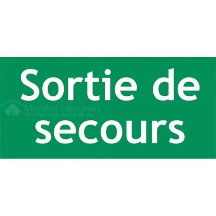 Panneau -Sortie de secours- 300 X 150 mm PVC rigide - Signalisation de securite