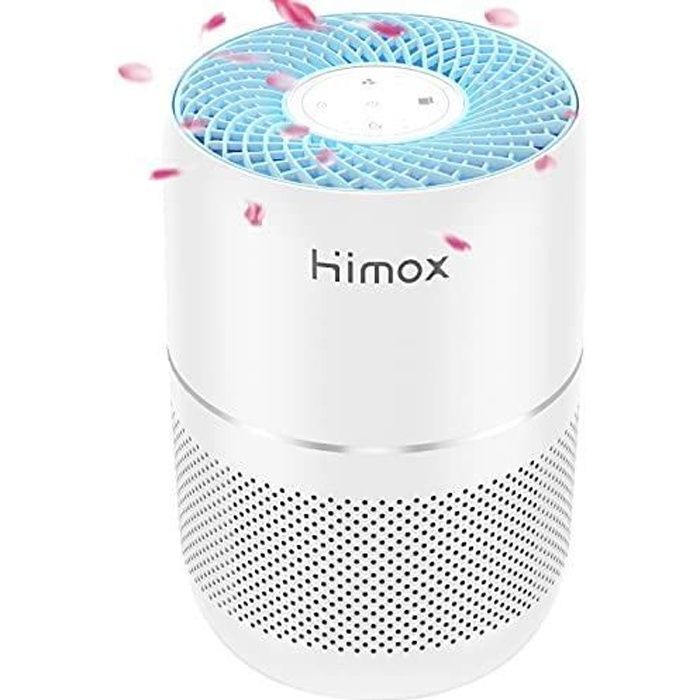 HIMOX - Purificateur d'air Domestique 4 en 1 avec Filtre HEPA H13 et Charbon Actif, Aromathérapie Silencieuse, Surveillance