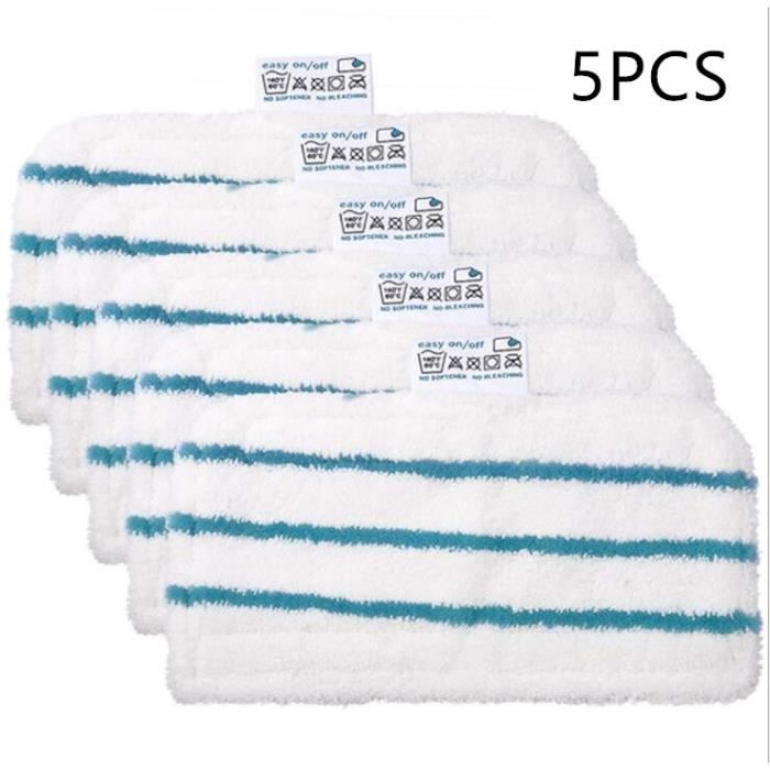 Lot de 5 Lingettes Microfibres de Rechange pour les Balais Vapeur