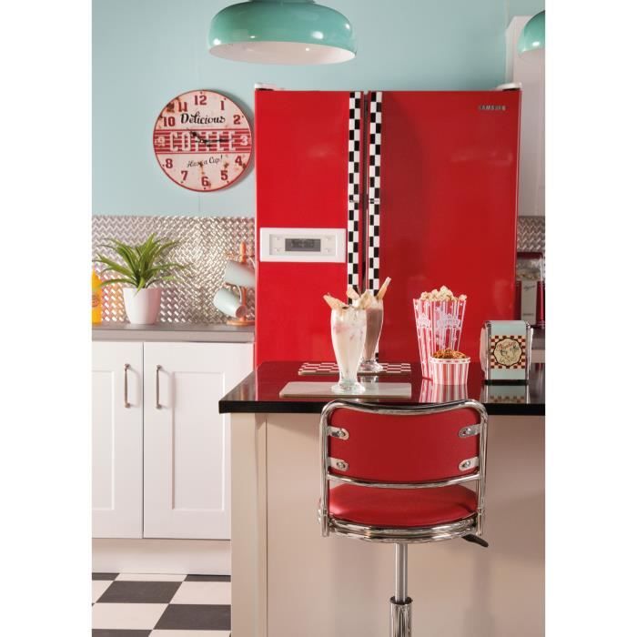 Papier peint adhésif décoratif pour meuble Uni rouge 200 x 45 cm uni