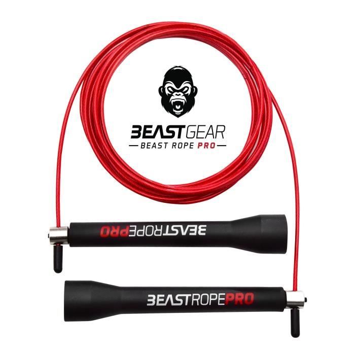 Beast Gear Beast Rope Pro - Corde à Sauter de Vitesse Professionnelle - Fitness - Crossfit - Boxe - MMA - HIIT - Cardio Interval