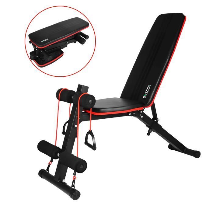 YEEZEE Banc de musculation pliable abdominaux et dorsaux, Formation d'exercice Max 100KG, Noir et rouge