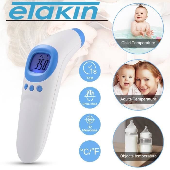 eTakin® Bébé Thermomètre infrarouge sans contact - frontal et auriculaire