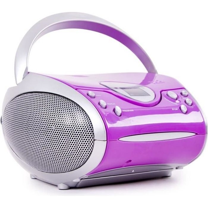 Lecteur laser CD portable fille chaîne hi-fi MP3 radio Lenco SCD-24 lilas violet