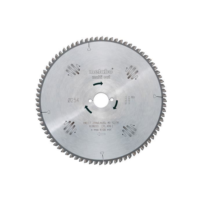 Metabo - Lame de scie circulaire HW/CT 230x2,6x30 mm 60 WZ