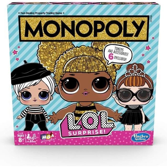 Monopoly Game : L.O.L. Surprenez ! Jeu de société édition pour enfants de 8 ans et plus - Version Anglaise