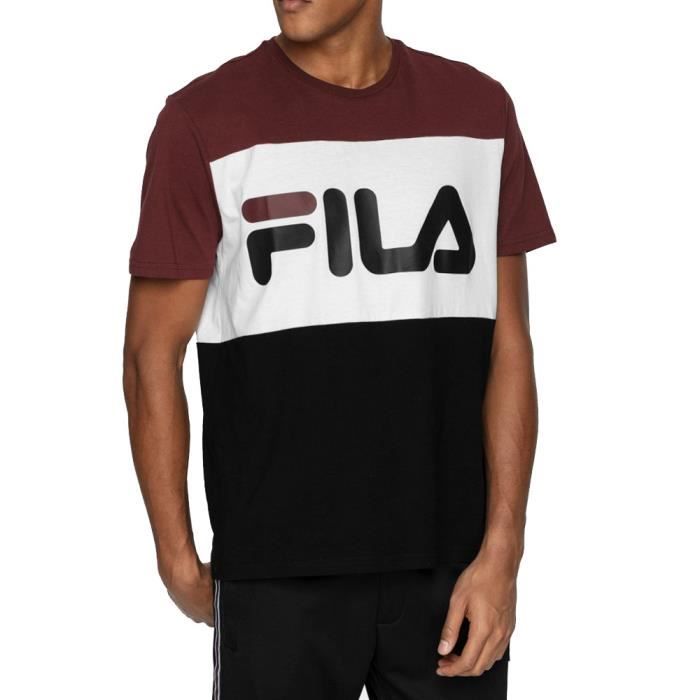 T-shirt Noir/Bordeaux Homme Fila