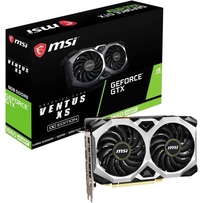 MSI NVIDIA GEFORCE GTX 1660 Super Ventus XS OC Carte Graphique '6GB GDDR6, 1815MHz, 3X DisplayPort, HDMI, Dual Fan Cooling Sy