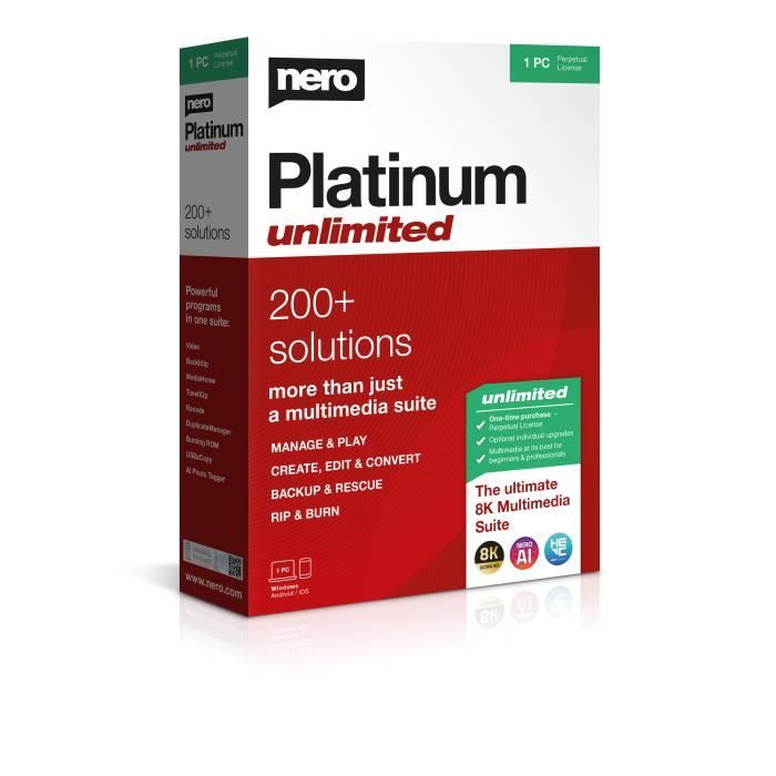 Nero Platinum Unlimited (Version 2022) - Téléchargement