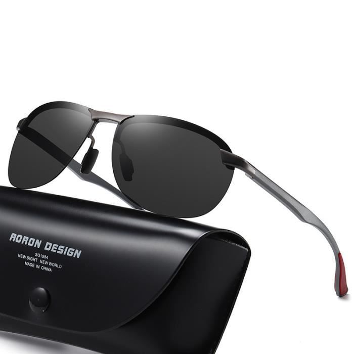 Ototon® Lunettes de soleil de conduite HD polarisées en TR90 + Al-Mg métal Cadre Super Léger pour Homme femme