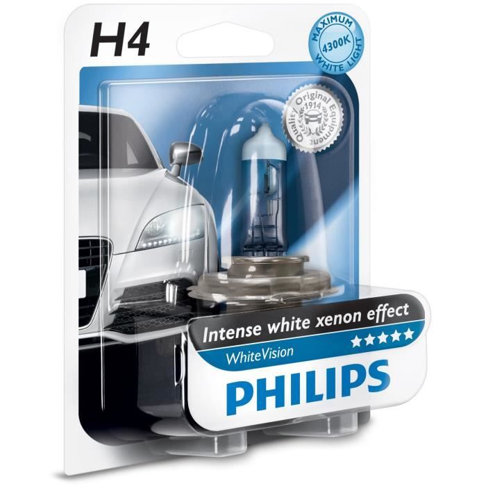 PHILIPS Lampe White Vision H4 12V 60/55W
