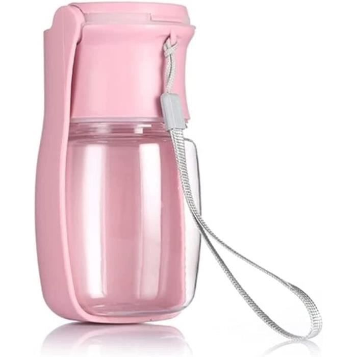 POUNET Gourde pour Chiens Chats - Pliable pour Les déplacements - transports- Voyage - Bouteille d'eau Portable Étanche rose 550ml