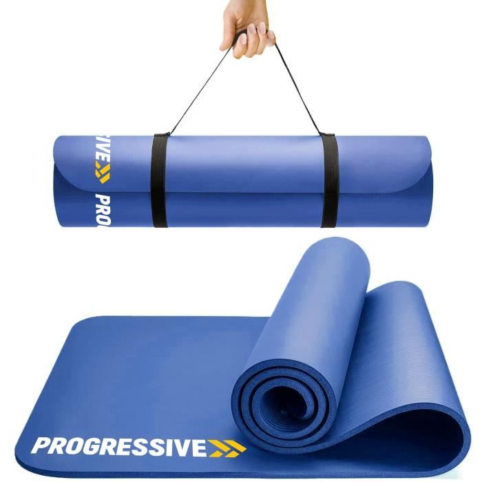 PROGRESSIVE Tapis de sol Tapis de sport Tapis de gymnastique Tapis de yoga en Mousse 183 cm x 60 cm x 1.2 cm Bleu PRO120-BLUE