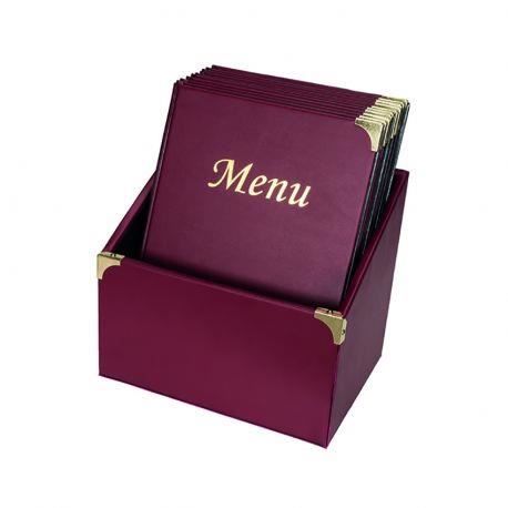 10 protège-menus Basic bordeaux avec boite de rangement 20 Bordeaux
