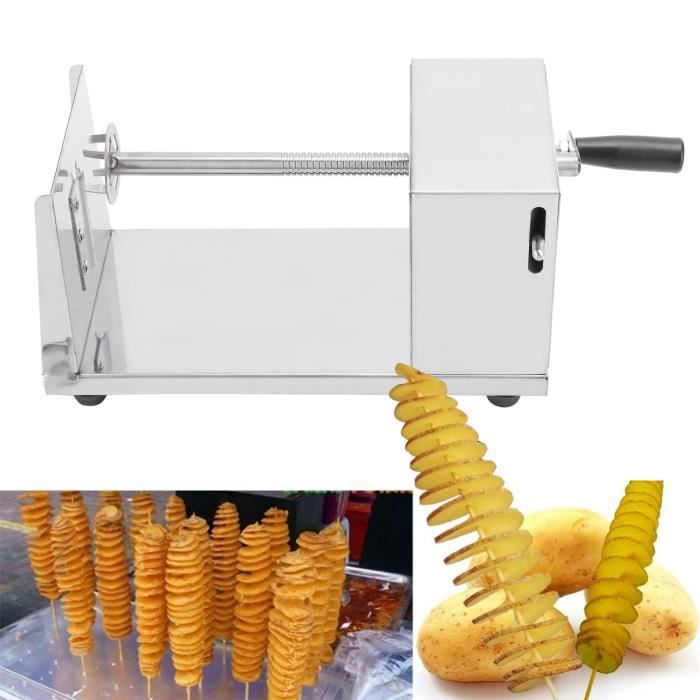 Coupe-Pommes de Terre Manuel en Acier Inoxydable Machine de Découpe en Spirale Accessoires de Cuisine