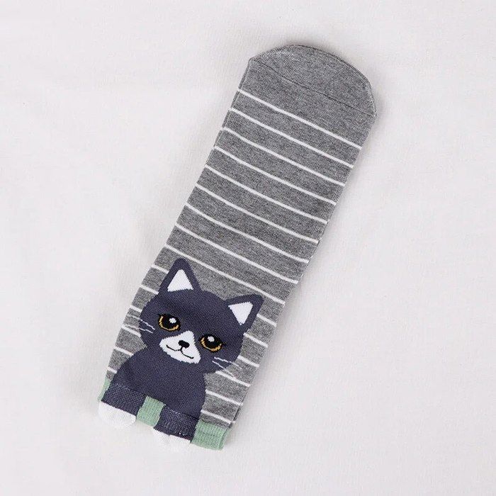 Chaussettes Femmes Drôles 3D Animaux Mignons - Courtes, En Polyester, Pour Cheville, Idée Cadeau Amusante - 9
