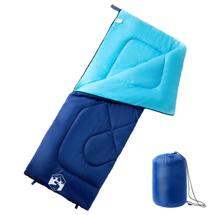 Sac de couchage - vidaXL - 94463 - 3 saisons - Rectangulaire - Bleu marine et bleu