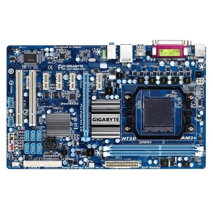 Carte mère GIGABYTE GA-780T-D3L AMD 760G Socket AM3+ 2xDDR3 SDRAM 16GB ATX Reconditionné - Gigabyte reconditionné disponible sur Cdiscount Seconde Vie