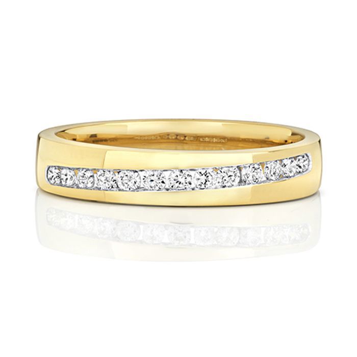 Alliance EDS JEWELS Femme Or 375/1000 Diamant Brillant 0.26 Carat H - PK1 4mm Confort 44466