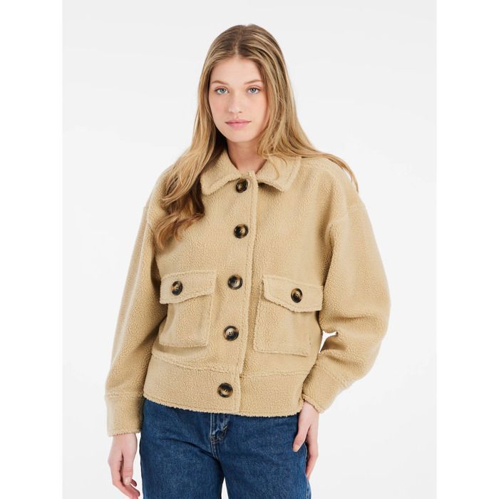 Veste surchemise polaire femme Protest Bond - bamboobeige
