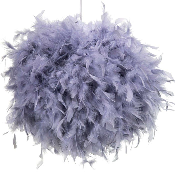 Abat-jour en plumes Abat-jour pour suspension lampe de table lampadaire Abat-jour en plumes moelleuses pour salon chambre(gris)