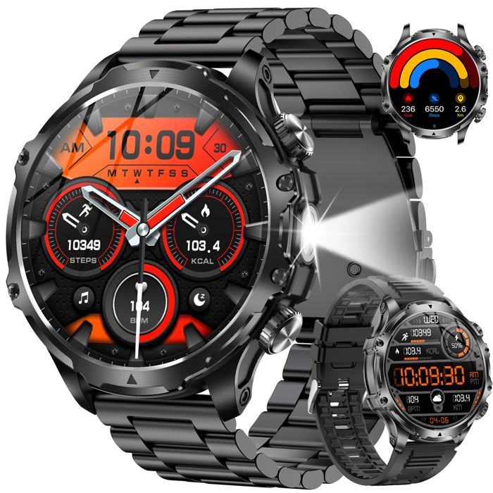 Montre Connectée Homme 1.43" - Appels Bluetooth, ECG, SpO2, 70 Sports - Écran AMOLED - Smartwatch - 5