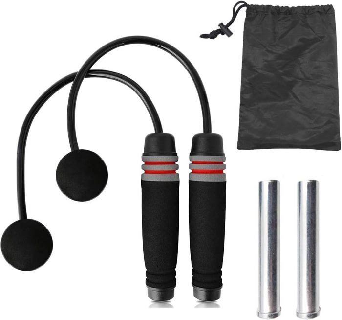 Umi Corde à Sauter Lestée Sport - Poignées Aluminium Avec Poids Amovibles 95g, Roulements à Billes Acier, Corde PVC 3m Réglable Pour Fitness, Boxe, CrossFit