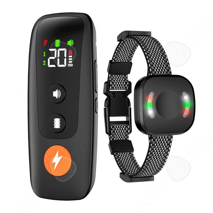 Comparer les prix de Collier anti aboiement chien réglable avec télécommande et lumière LED IP67 étanche rechargeable dispositif anti-aboiements