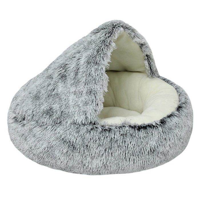 Comparer les prix de Lit pour chien lit rond recouvert de peluche trou pour chat semi-ouvert