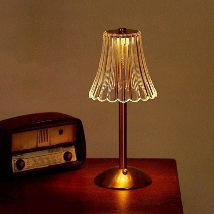 Lampe de table LED sans fil à piles à intensité variable lampe de chevet lampe de bureau lampe de table pour 3 couleurs