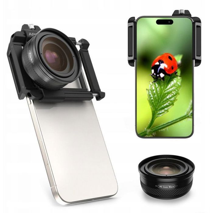 Objectif Apexel Objectif de téléphone avec zoom 10-20x lampe macro LED annulaire / Apl-zm100fl26
