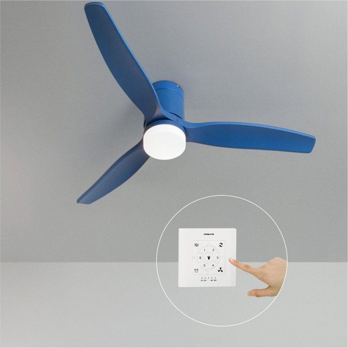 Ventilateur de plafond - Create - Avec lumière - Bleu cobalt - Ø132cm - 6 vitesses - Create