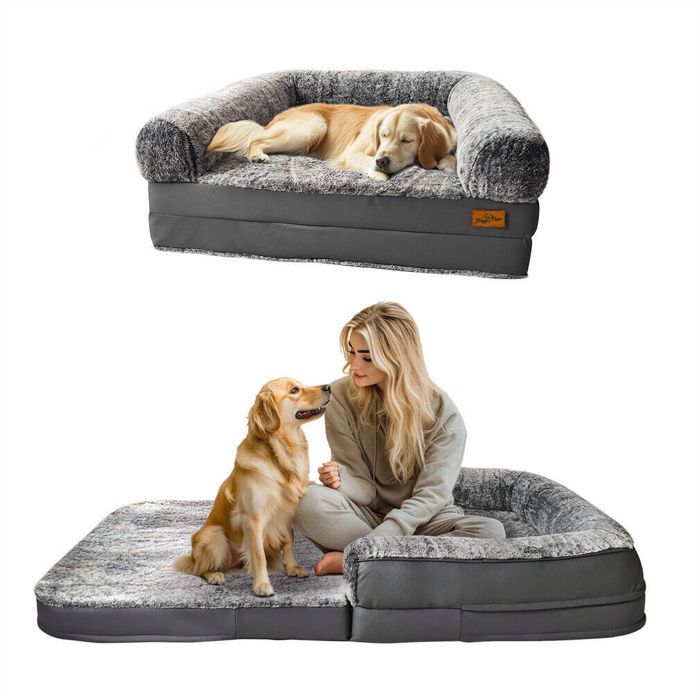 Comparer les prix de Canapé pour Chien - UNHO - Lit Pliable 2 en 1 - 180x95 cm - Doux et Lavable - Grand Chien