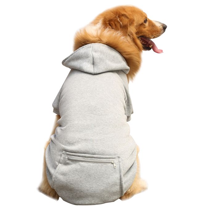 Meilleurs prix pour Vêtements pour chiens Pull à capuche pour animaux de compagnie dautomne et dhiver Pull polaire à poche zippée