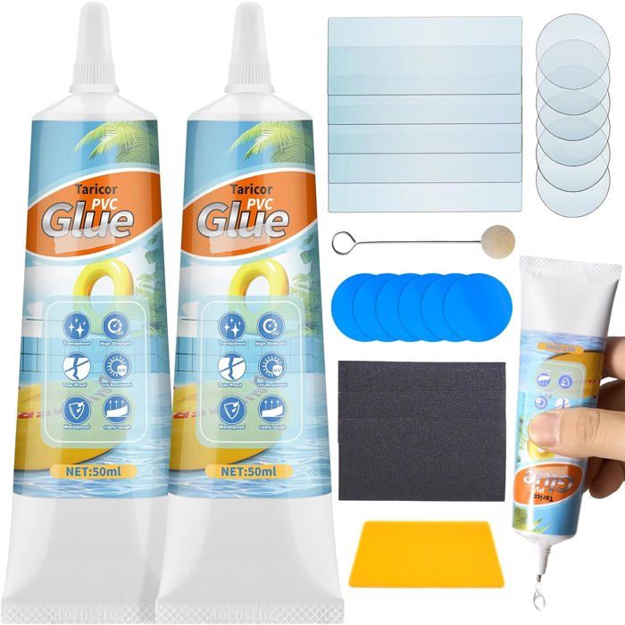 Kit de Réparation Piscine, Kit Reparation Spa Gonflable, Transparente