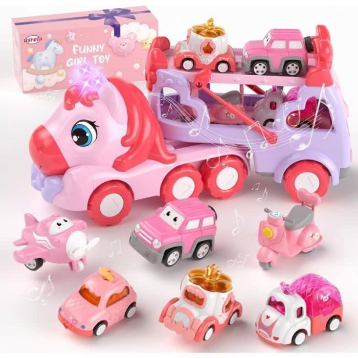Zoelele – Camion Jouet 5 En 1 Avec Lumières & Sons – Garage Voiture Éducatif – 3-5 Ans – Idéal Pour Anniversaire Ou Noël