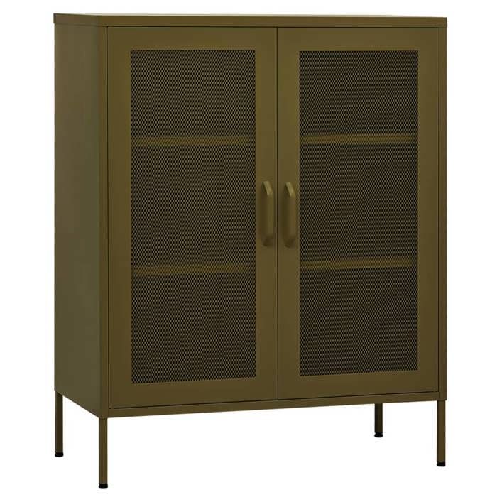 “Winter SaleTOP Buffet bahut Vert - Armoire de rangement Vert olive 80x35x101 5cm Acier PRO73162 “Winter SaleTOP Buffet bahut Vert - Armoire de rangement Vert olive 80x35x101 5cm Acier PRO73162